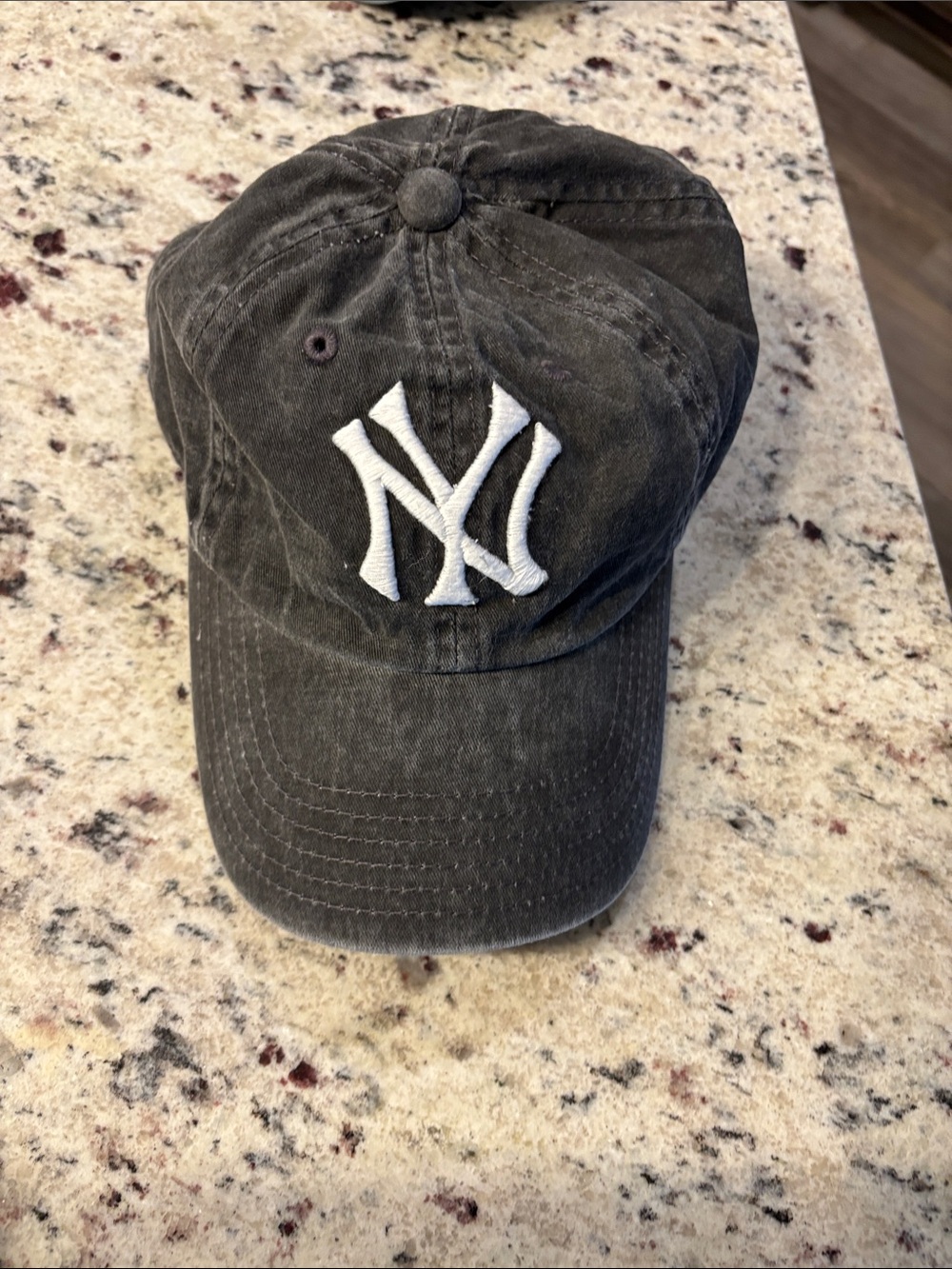 Yankees Charcoal Grey Baseball Cap with White Logo